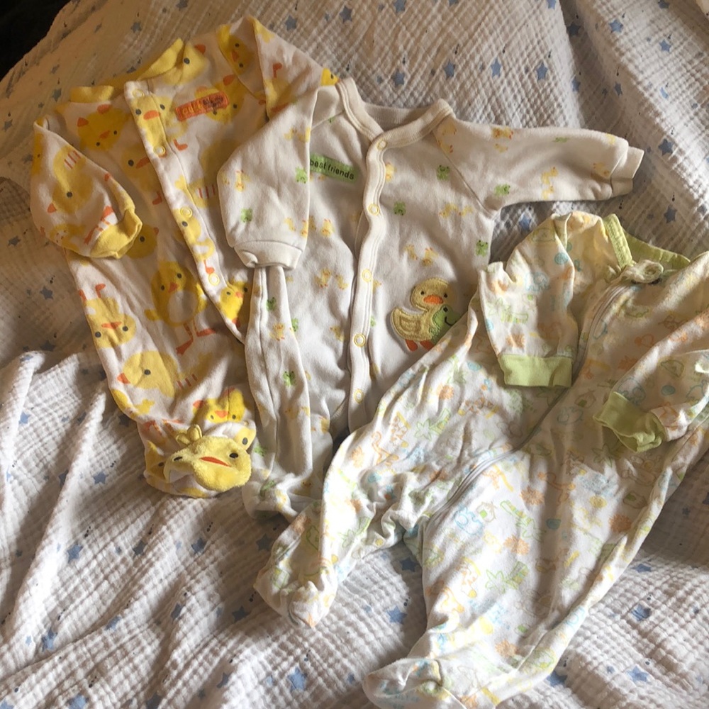 New born Footie onesies-set of 3